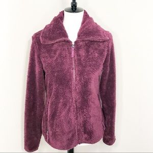 Weatherproof Maroon Sherpa Zip Up Jacket S